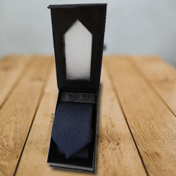 Perforated Designer Tie and Cufflink