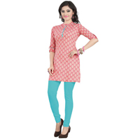 Smashing Pink Coloured Cambric Cotton Printed Kurti