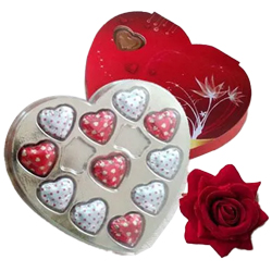 Red Heart Shape Pack of Assorted Homemade Chocolates
