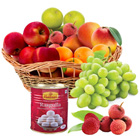 Scrumptious Fresh Fruits Basket with Haldiram Rasgulla