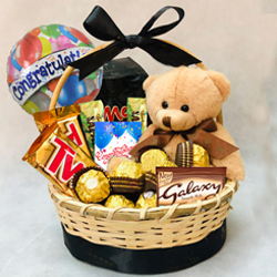 Delicious Gift Basket of Chocolates N Teddy