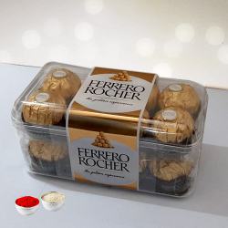 Delecious 16 pcs Ferrero Rocher Chocolates with free Roli Tilak and Chawal