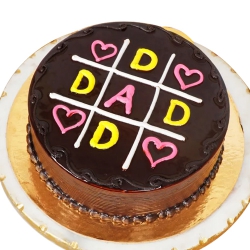 Yummy Eggless Tic Tac Toe Theme Cake for Dad