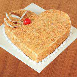 Shop Online Butter Scotch Cake in Heart Shape