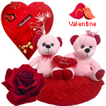 Attractive Teddy Bears and Delicious Chocolates Combo