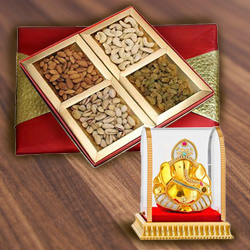 Online Box of Assorted Dry Fruits with Vinayak Idol