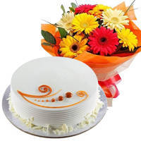 Nouveau Assemblage of Cake and Flowers