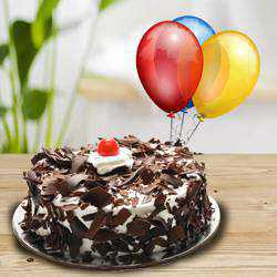 Pleasing Occasions Black Forest Cake and Balloons