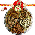 Nutritious Dry Fruit pack with Rakhi, Roli Tika and Chawal