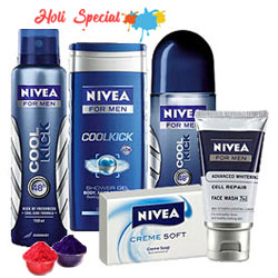Shower Hour for Men with Nivea Gift Hamper for Men with free Gulal/Abir Pouch