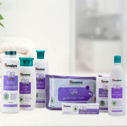Smoothing Arrangement of Himalaya Baby Care Products and a Sweet Teddy
