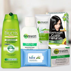 Sending Women Skin N Hair Care Hamper from Garnier