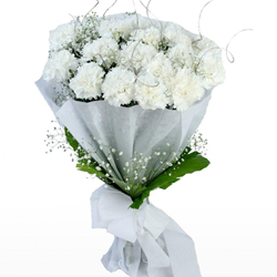 Heavenly Moments White Carnations Bunch