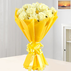 Beautiful Bunch of Carnations of Yellow Colour