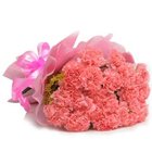 Passionate Pink Coloured Carnations Bouquet<br>