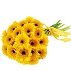 Stylish Bouquet of Gerberas in Yellow Colour