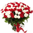 Heavenly Dazzle Red N White Roses Collection