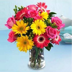 Gorgeous Autumn Beauty Bouquet in a Glass Vase