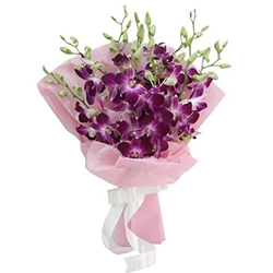 Royalty Selection Purple Orchids Bouquet