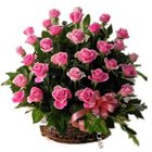 Divine Collection of Pink Coloured Roses in a Basket