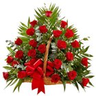 Blossoming Basket of 30 Roses in Red Colour
