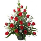 Aromatic Selection of 18 Red Roses in a Basket