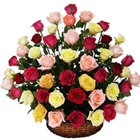 Sun-Kissed Secret Love Mixed Roses in Basket