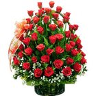 Dazzling Dreamland Premium Red Roses in a Basket<br>