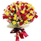 Striking Bouquet of Premium Multicoloured Roses<br>