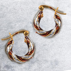 Lovely Gold Toned Metal Looped Earrings Set