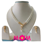 Pretty Double Line Pearl Set with Earrings