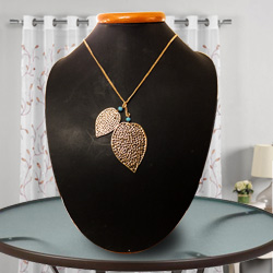Ornate Heart-Shaped Gold-Plated Necklace with Tassel by Avon