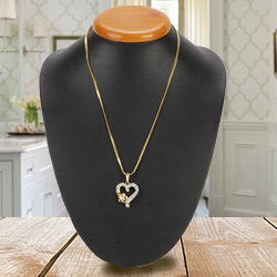 Fashionable Heart Shaped Pendant with Chain