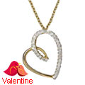 Love-Embellished Gold Heart Pendant with Chain