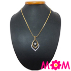 Stupendous Flame Gold Plated Necklace with Fernanda Pendant