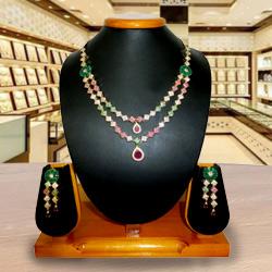 Mod Decoration Necklace with Earrings Set
