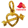 Alluring Cupid Heart Patterned Gold Pendant from the House of Anjali (22K)