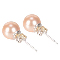 Online Pink Pearl Tops Earring Set