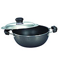 Exquisite Prestige Omega Select Plus Flat Base Kadai with SS Lid for Happy Kitchen