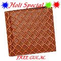 Light Brown Shaded Genuine Leather Mens Wallet from Leather Talk with free Gulal/Abir Pouch