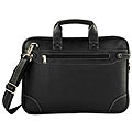 Faux Leather Office Folio cum Leather Bag from Vaunt in Black