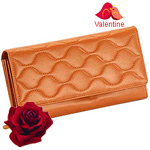 Brown Wave shaped Genuine Leather Ladies Wallet from Leather Talks