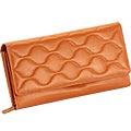 Brown Wave shaped Genuine Leather Ladies Wallet from Leather Talks