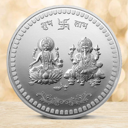 Pure Lakshmi Ganesh Silver Coin