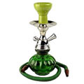 Majestic Glass Bottom Ceramic Chillam Hookah with a Metal Top