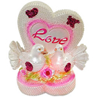 Wonderful Love Birds and Love Heart with LED Lights Showpiece