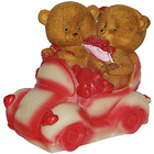 Heavenly Couple Teddy with Hearts in a Car
