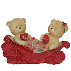 Shop for Couple Teddy with Two Hearts and Roses in a Boat