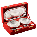 Elegant Silver Platted Tray Set