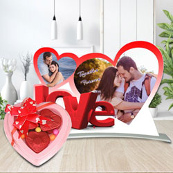 Shop for Heart Shaped Photo Frame with Homemade Chocolates